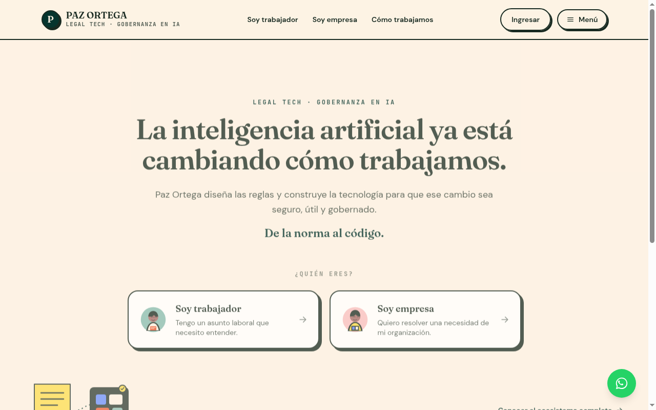Captura del proyecto Paz Ortega IA Legal